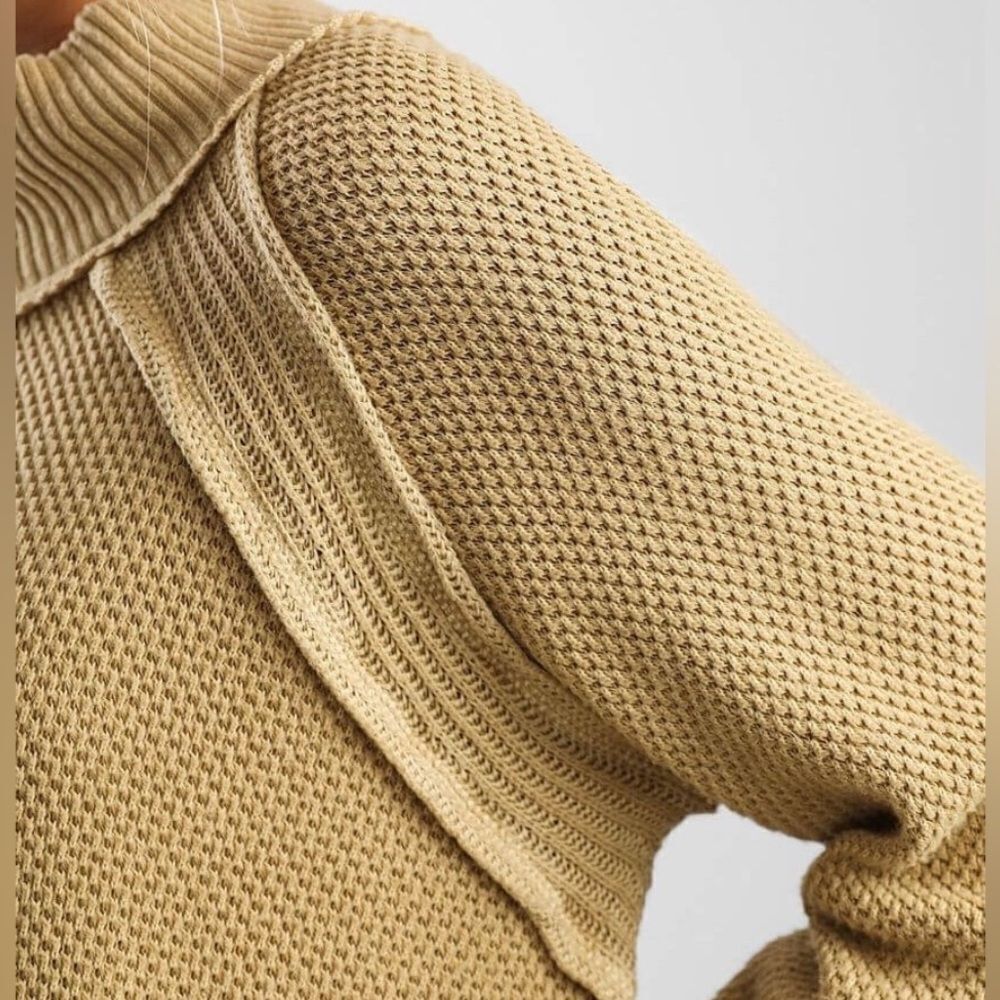 FREE PEOPLE She's A Keeper Top size M winter wheat free S, sweater - Picture 4 of 12